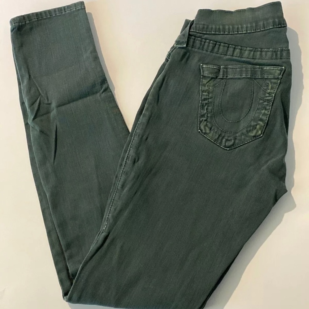 Women True Religion Green Skinny Jeans 26
